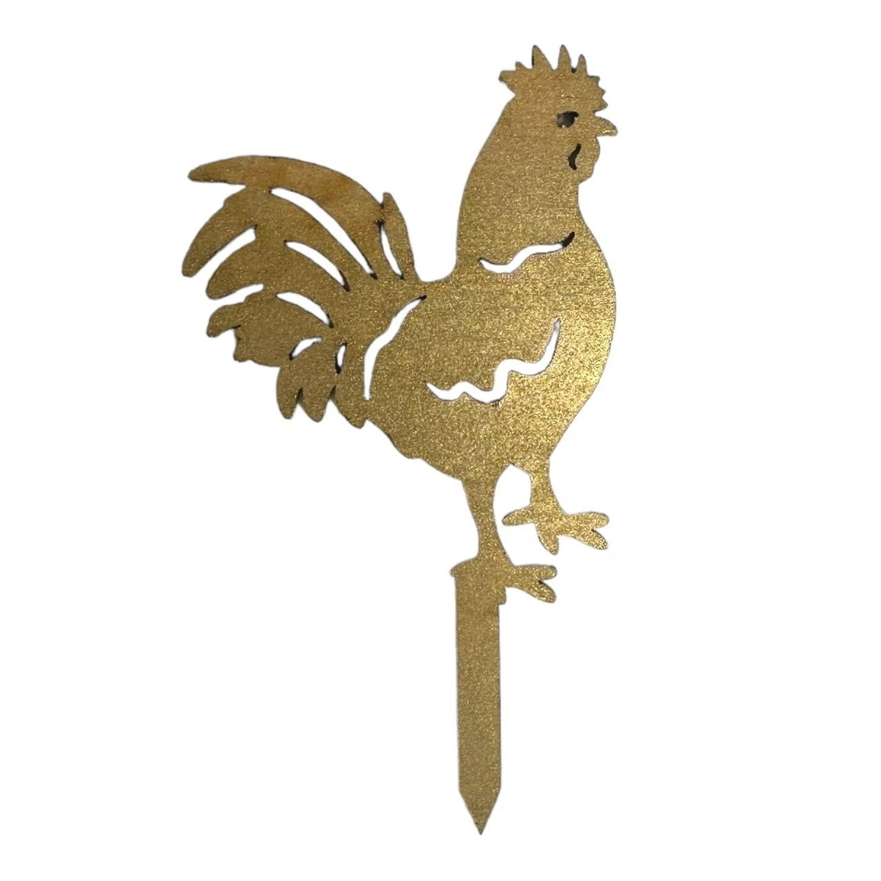 Handmade plant stakes with a difference -Gold Rooster