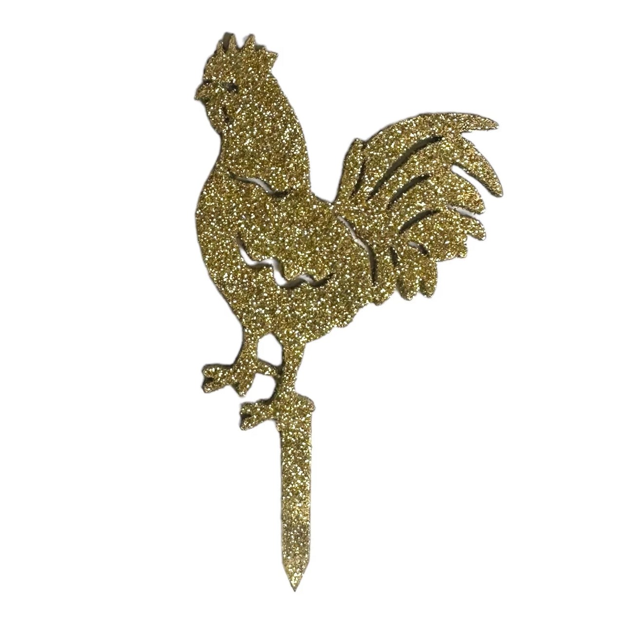 Handmade plant stakes with a difference -Sparkling Gold Rooster