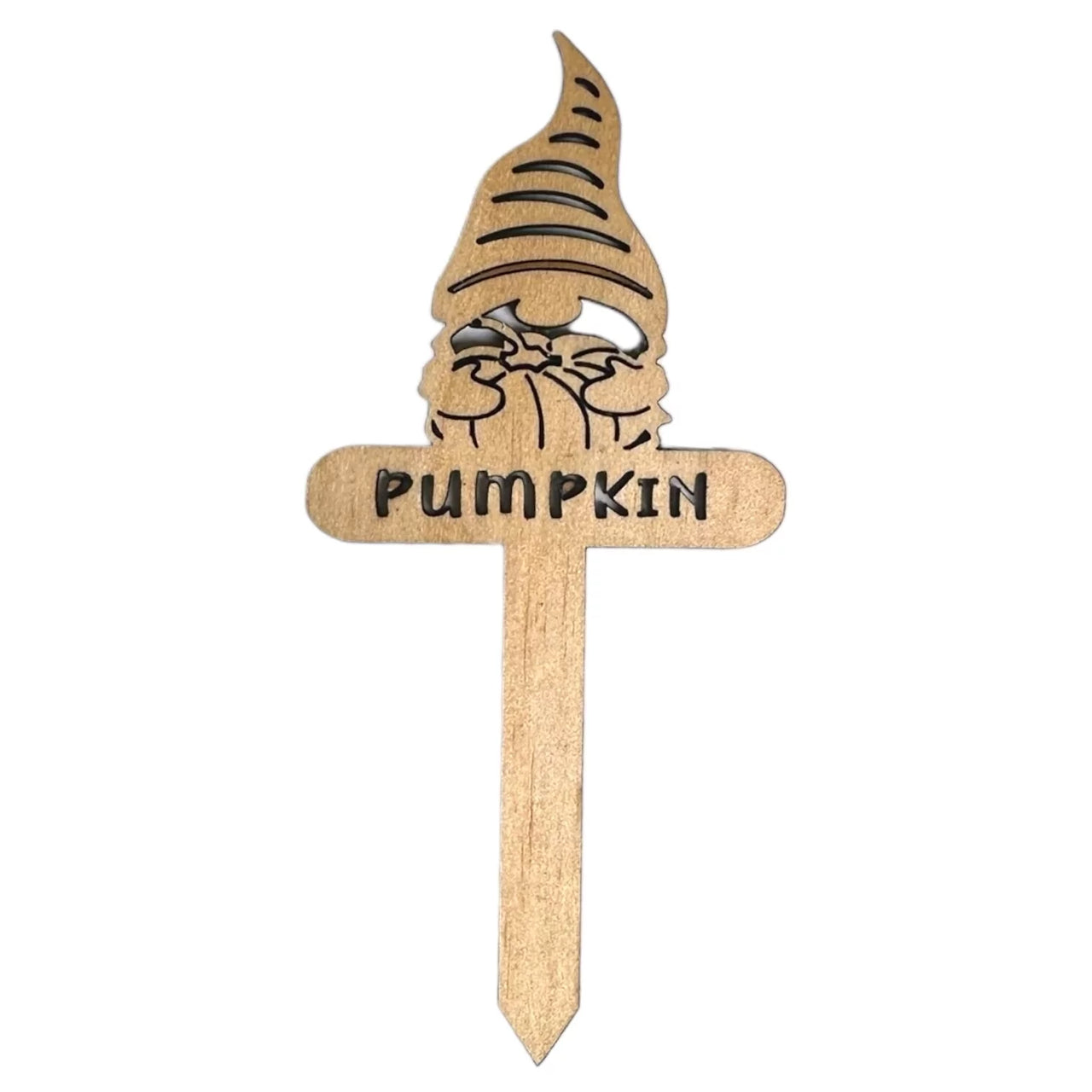 Funny Plant Stakes - Made from Sustainable Timber - PUMPKIN