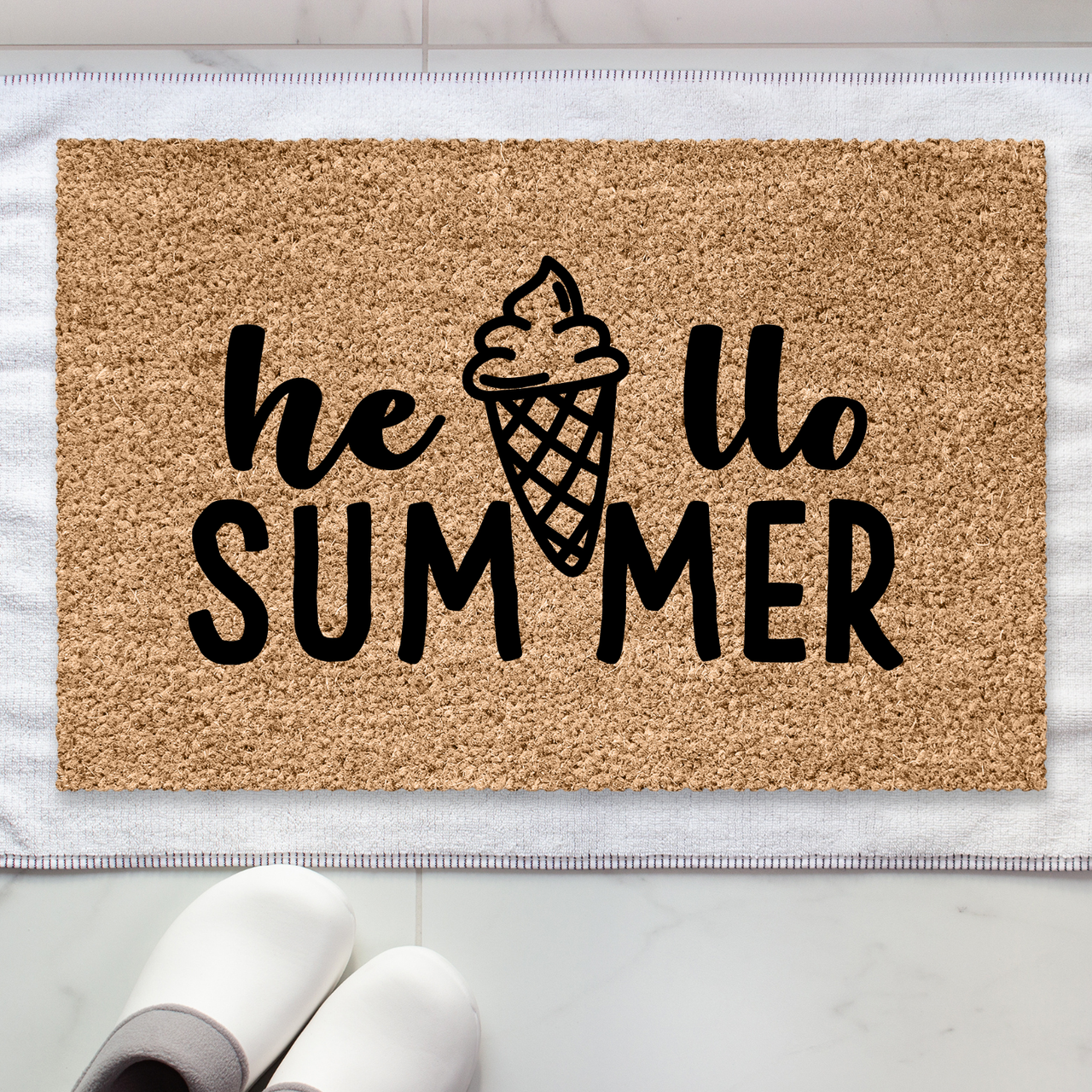 Hello Summer Cone  Doormat - Unicorn Fart Productions