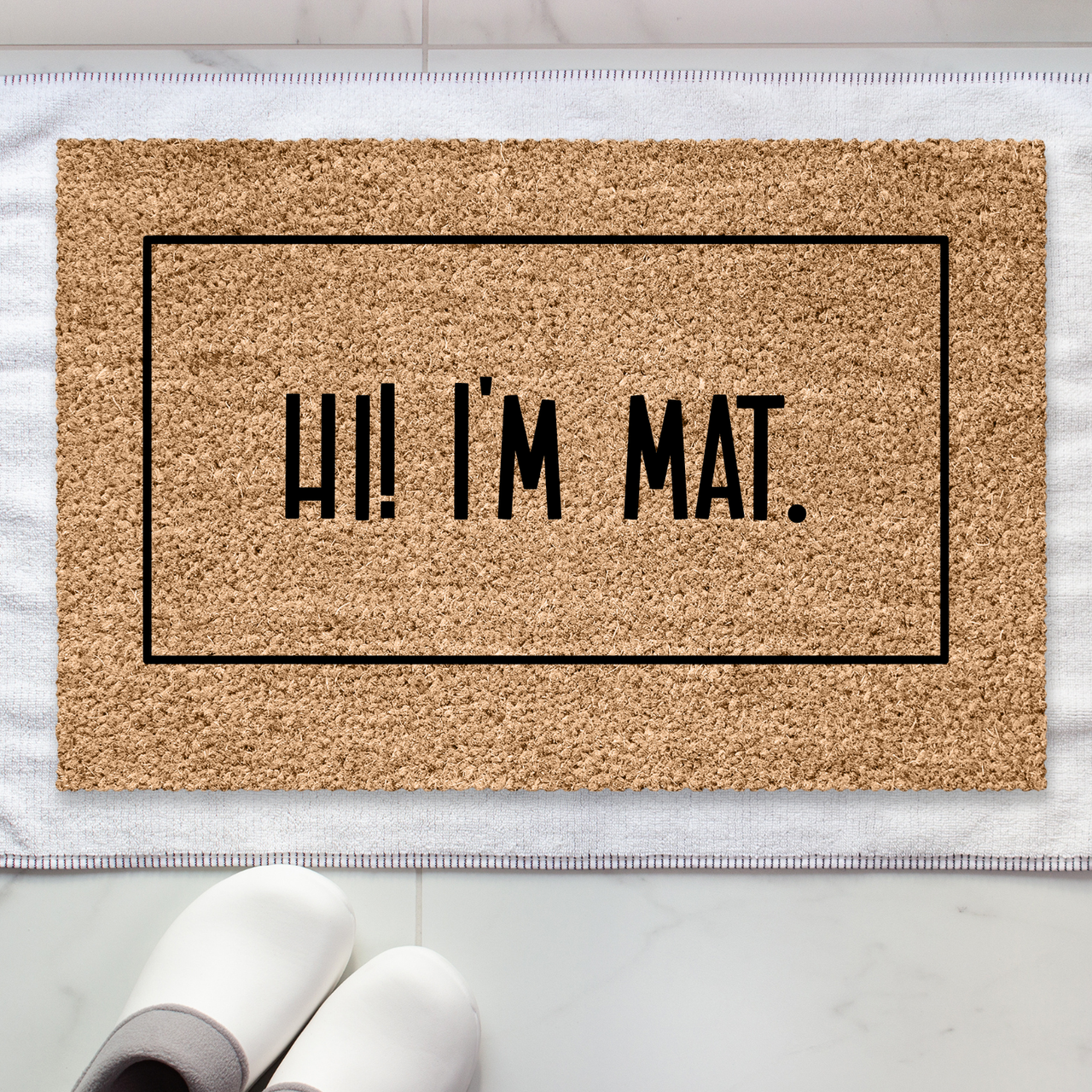 Hi Im Mat  Doormat Border - Unicorn Fart Productions