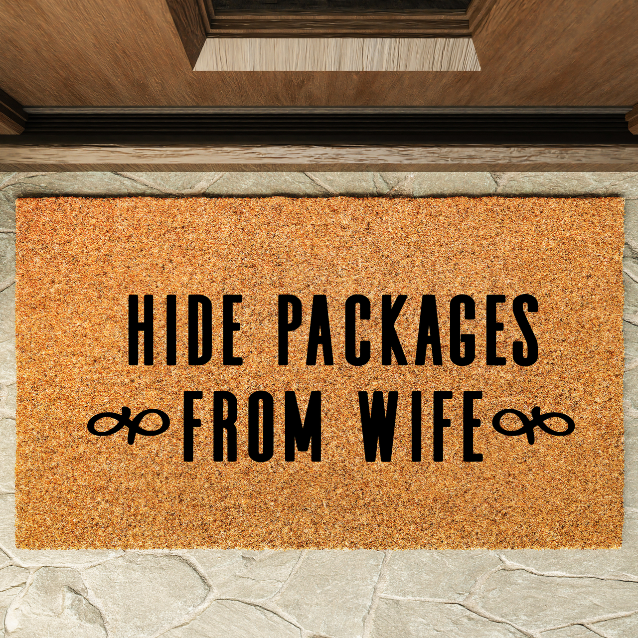 Hide Packages from Wife  Doormat - Unicorn Fart Productions