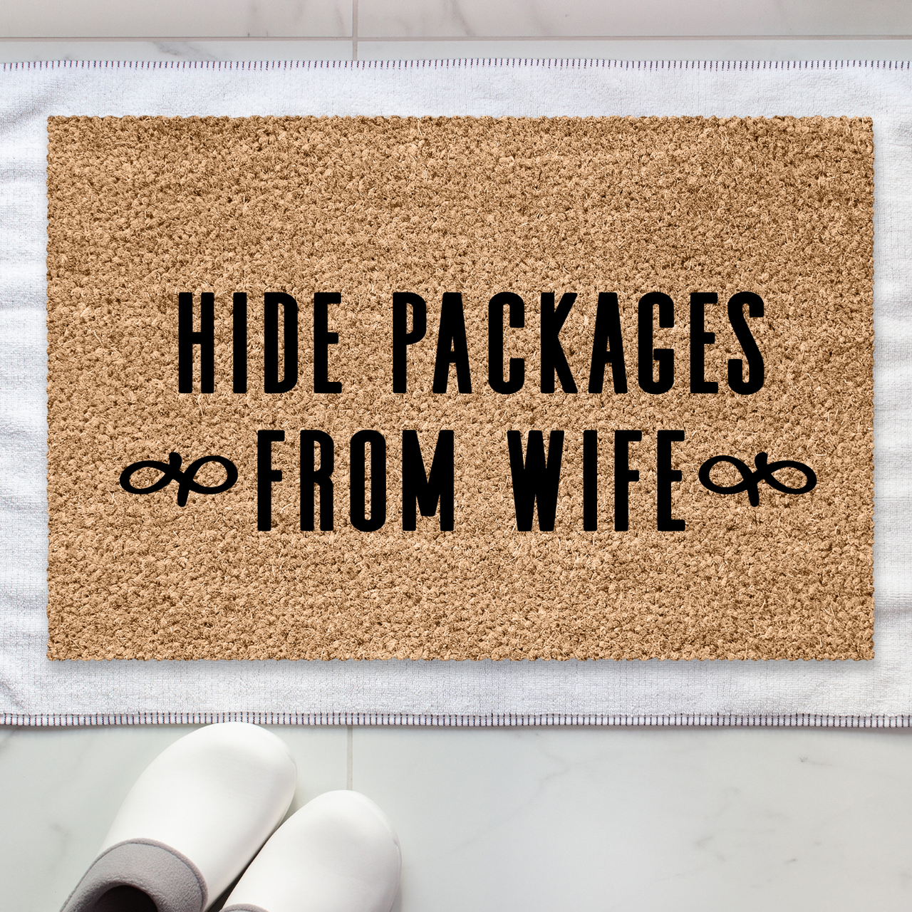 Hide Packages from Wife  Doormat - Unicorn Fart Productions