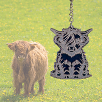 Highland Cow Shaped Keychain - Choose a Style - Unicorn Fart Productions