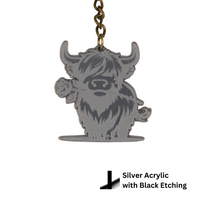 Highland Cow Shaped Keychain - Choose a Style - Unicorn Fart Productions