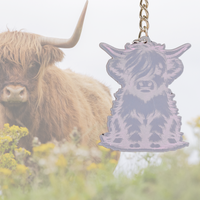 Highland Cow Shaped Keychain - Choose a Style - Unicorn Fart Productions