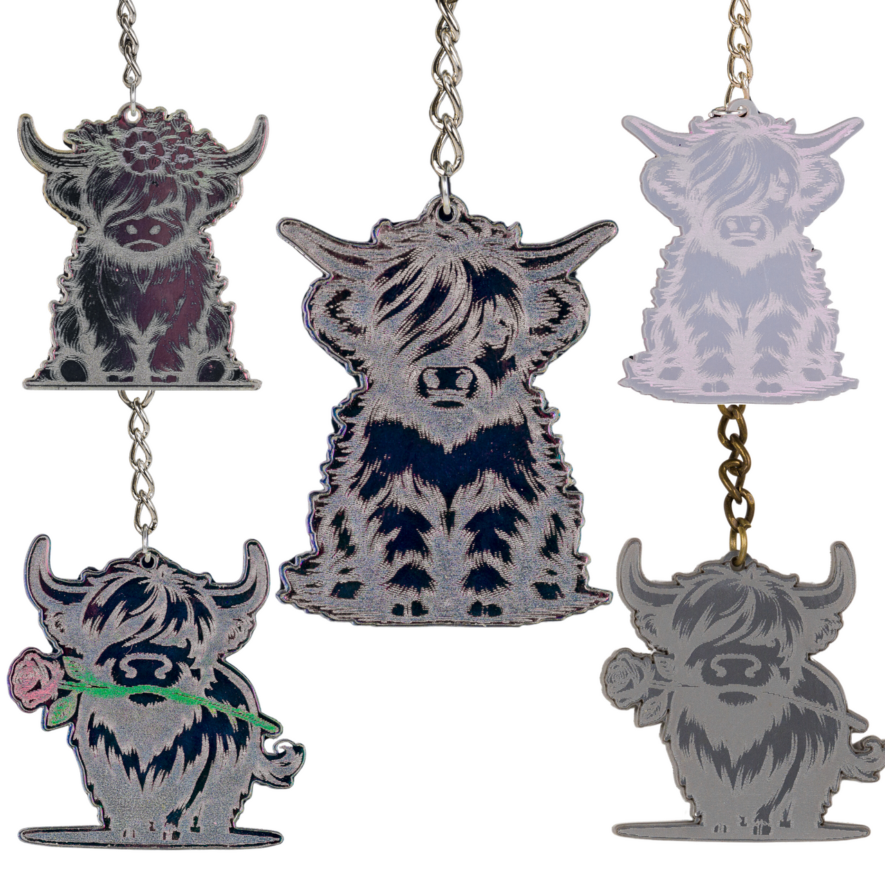 Highland Cow Shaped Keychain - Choose a Style - Unicorn Fart Productions