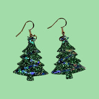 Trees with Tinsel Earrings - Unicorn Fart Productions