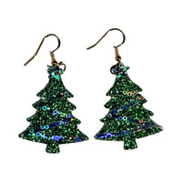 Trees with Tinsel Earrings - Unicorn Fart Productions