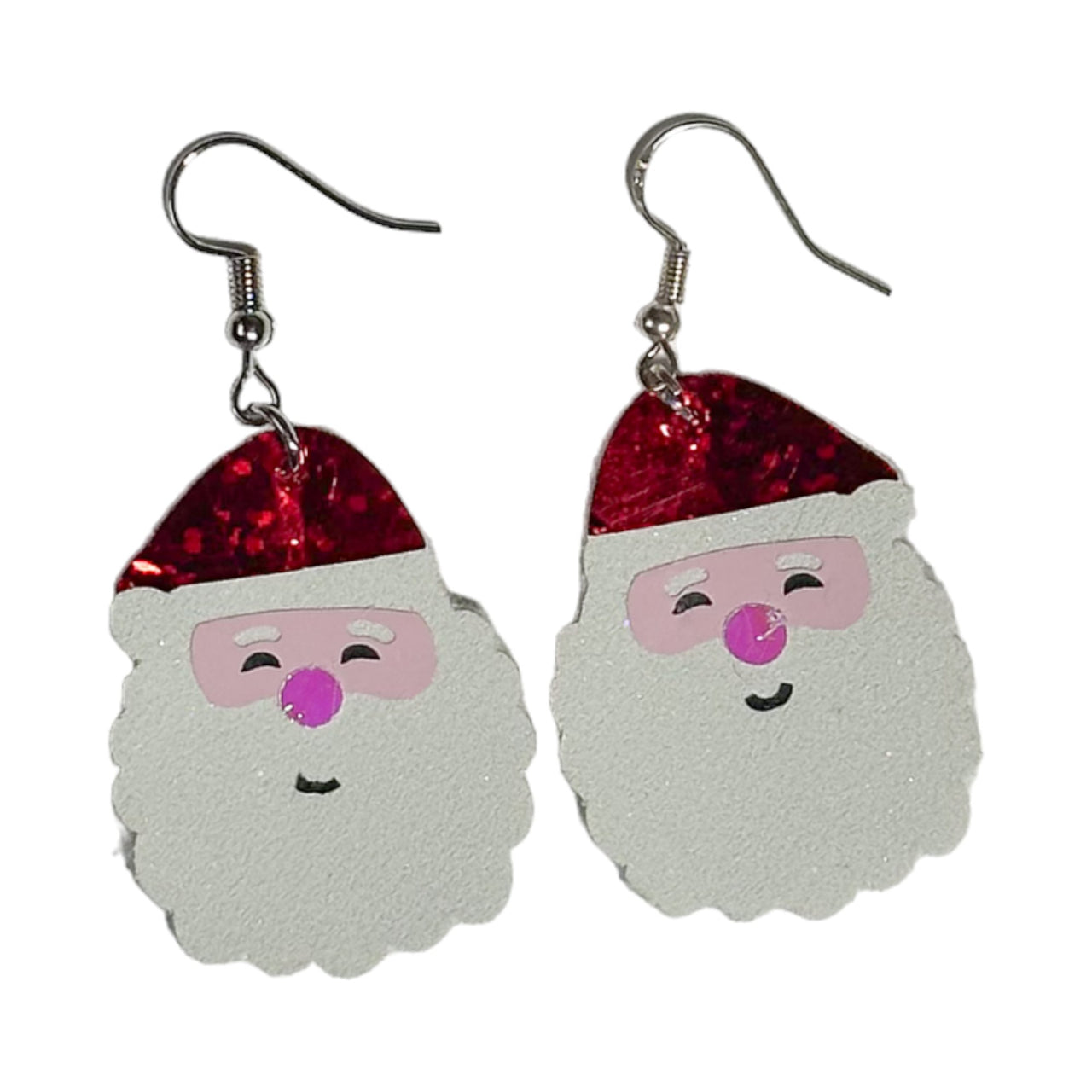 Santa Glitter Red Hat Earrings - Unicorn Fart Productions