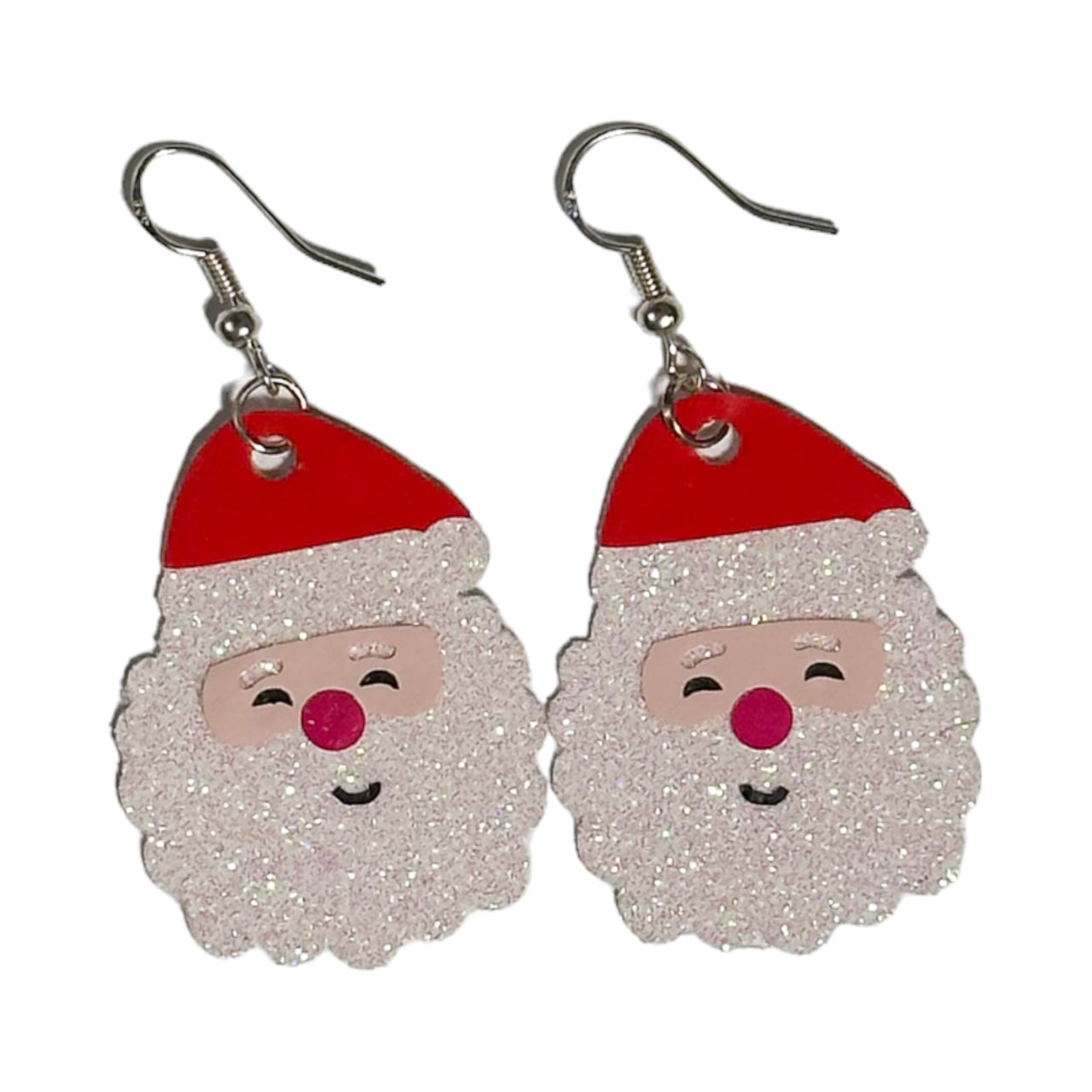 Santa Glitter Beard Earrings - Unicorn Fart Productions