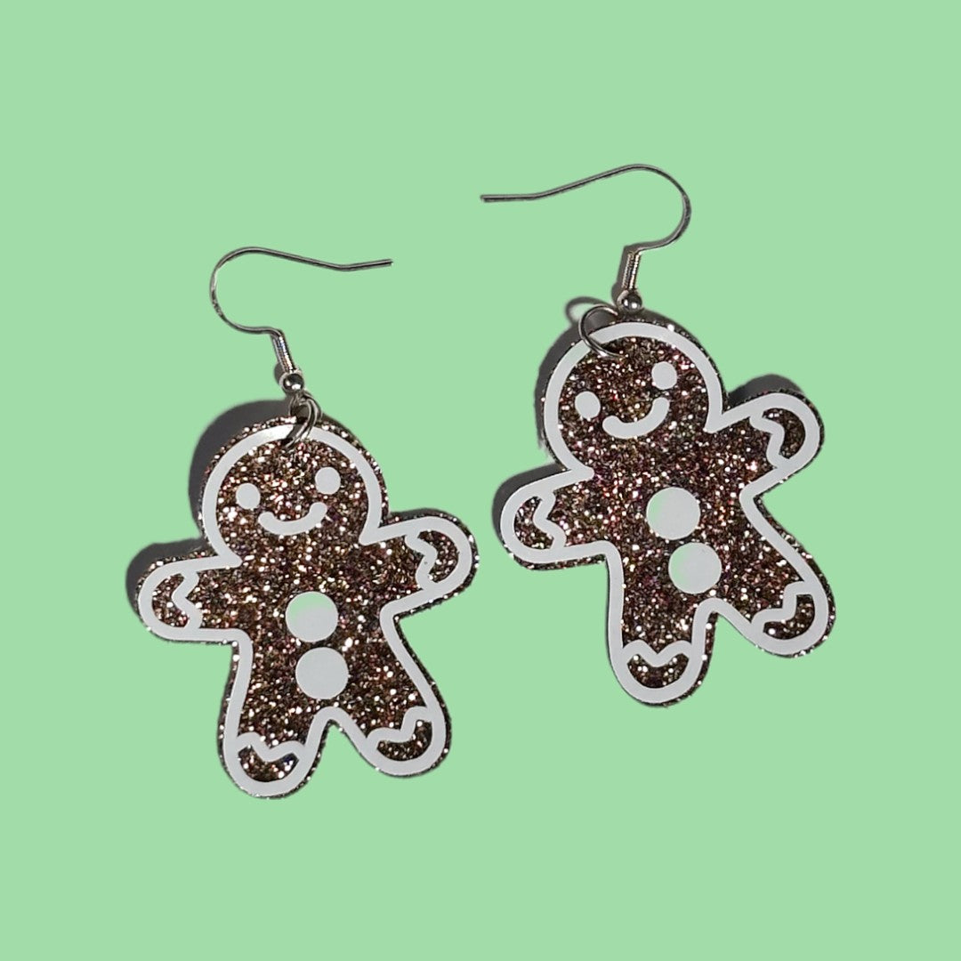 Gingerbread Man Earrings - Unicorn Fart Productions