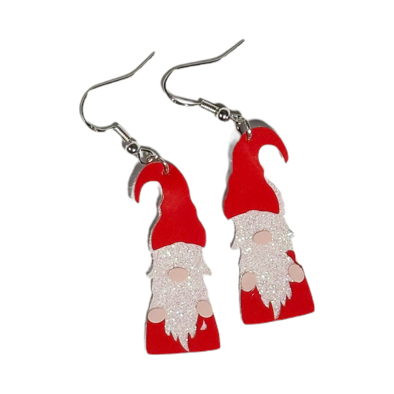 Santa with Glitter Beard Earrings - Unicorn Fart Productions