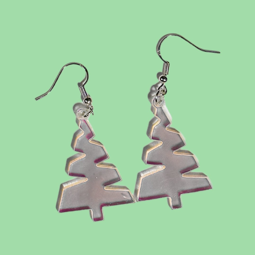 Colour Changing Xmas Tree Earrings - Unicorn Fart Productions