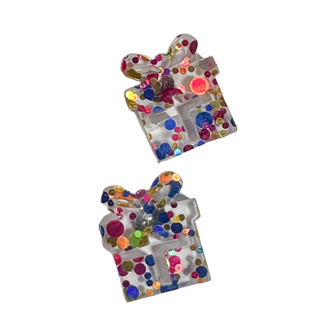 Present with Ribbon Acrylic Stud Earrings - Unicorn Fart Productions