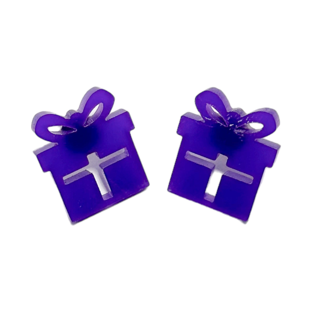 Present with Ribbon Acrylic Stud Earrings - Unicorn Fart Productions