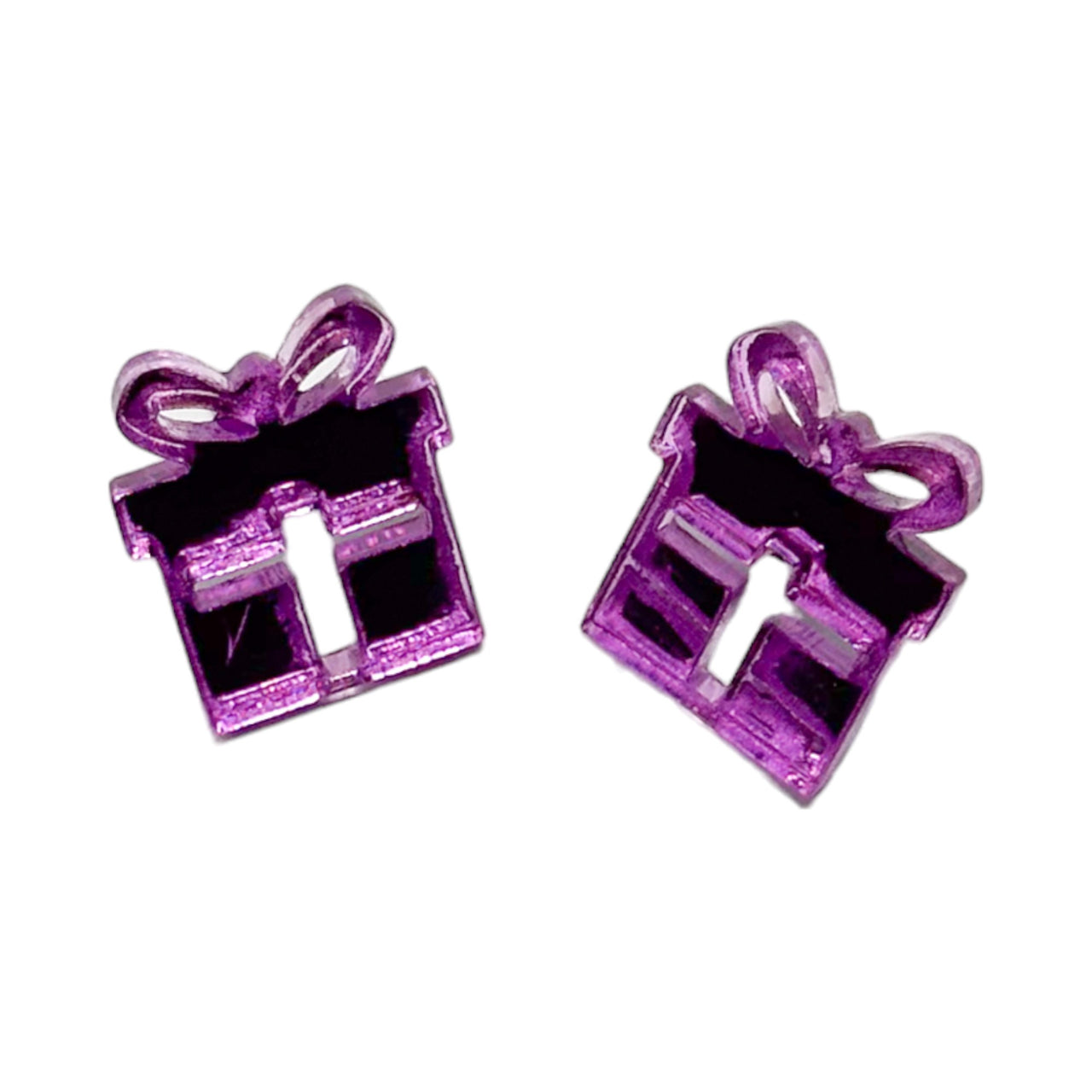 Present with Ribbon Acrylic Stud Earrings - Unicorn Fart Productions