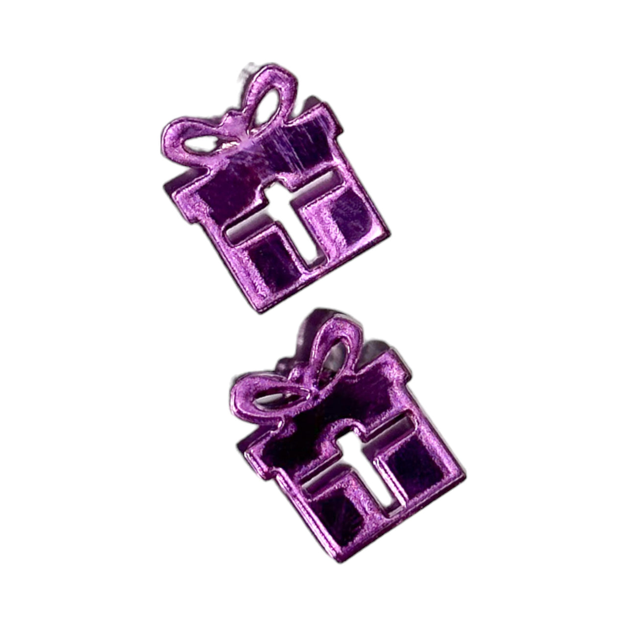 Present with Ribbon Acrylic Stud Earrings - Unicorn Fart Productions