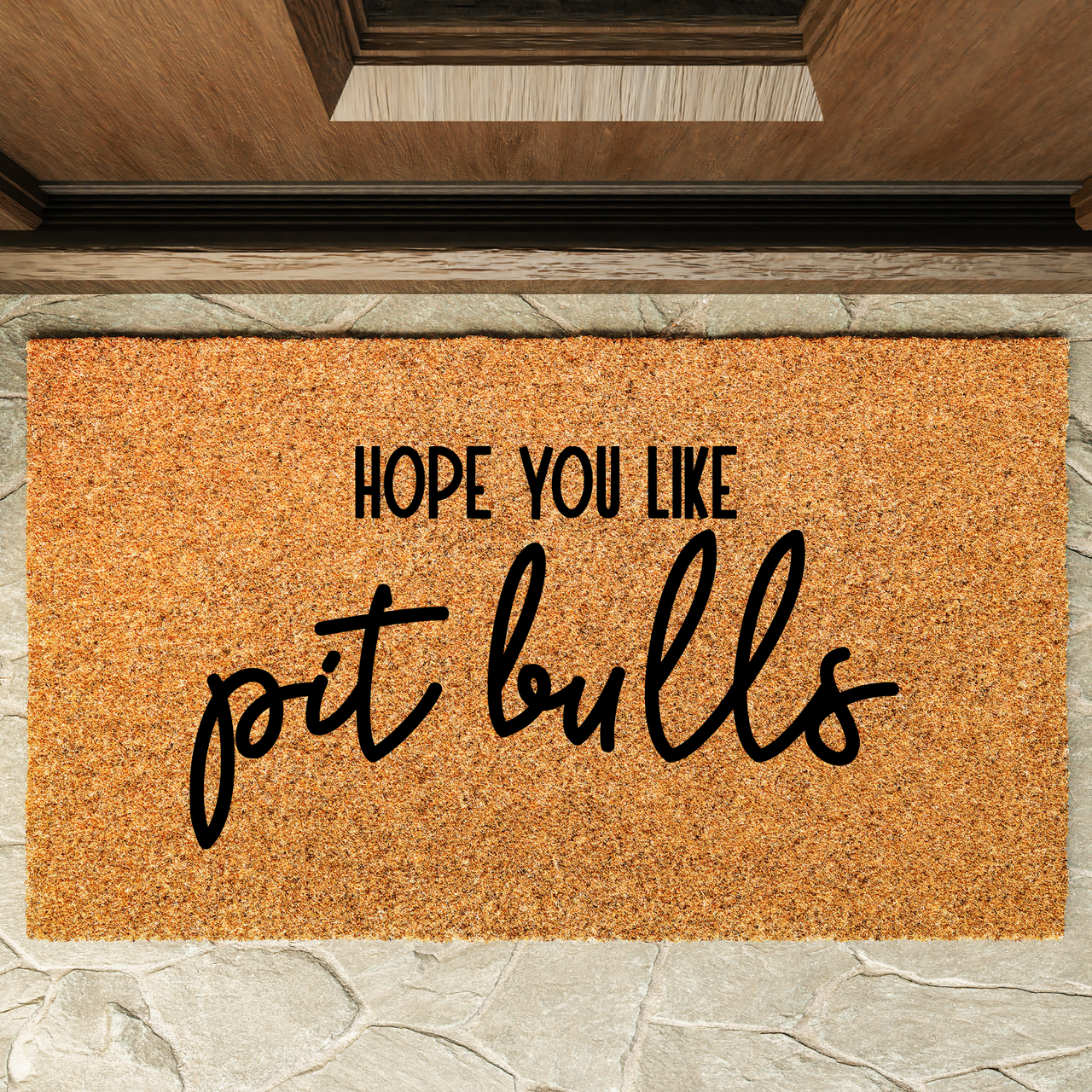 Hope you Like Pitbulls  Doormat - Unicorn Fart Productions