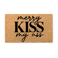 Merry Kiss my A&^&  Doormat - Unicorn Fart Productions