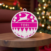 Personalised  Reindeer Ornament - Unicorn Fart Productions