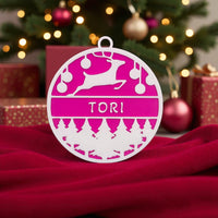 Personalised  Reindeer Ornament - Unicorn Fart Productions