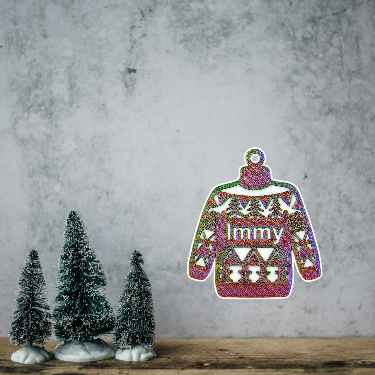 Personalised Rainbow Jumper Ornament - Unicorn Fart Productions