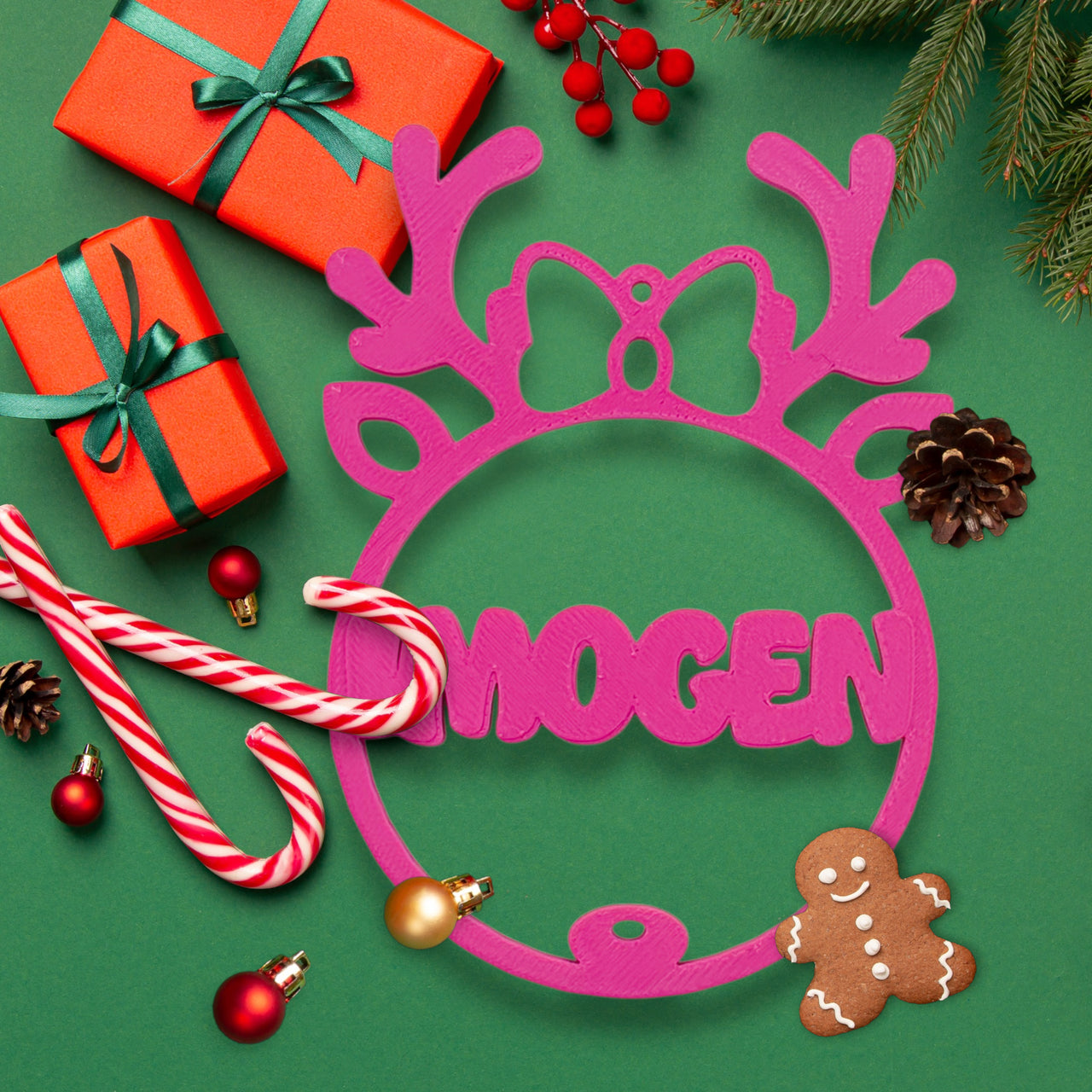 Personalised Antlers Ornament - Unicorn Fart Productions