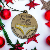 Thumbnail for Friends are like Good Undies Tree Decoration - Pick your Colour