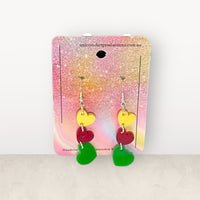 Thumbnail for Acrylic handmade earrings  - 3 Small Hearts