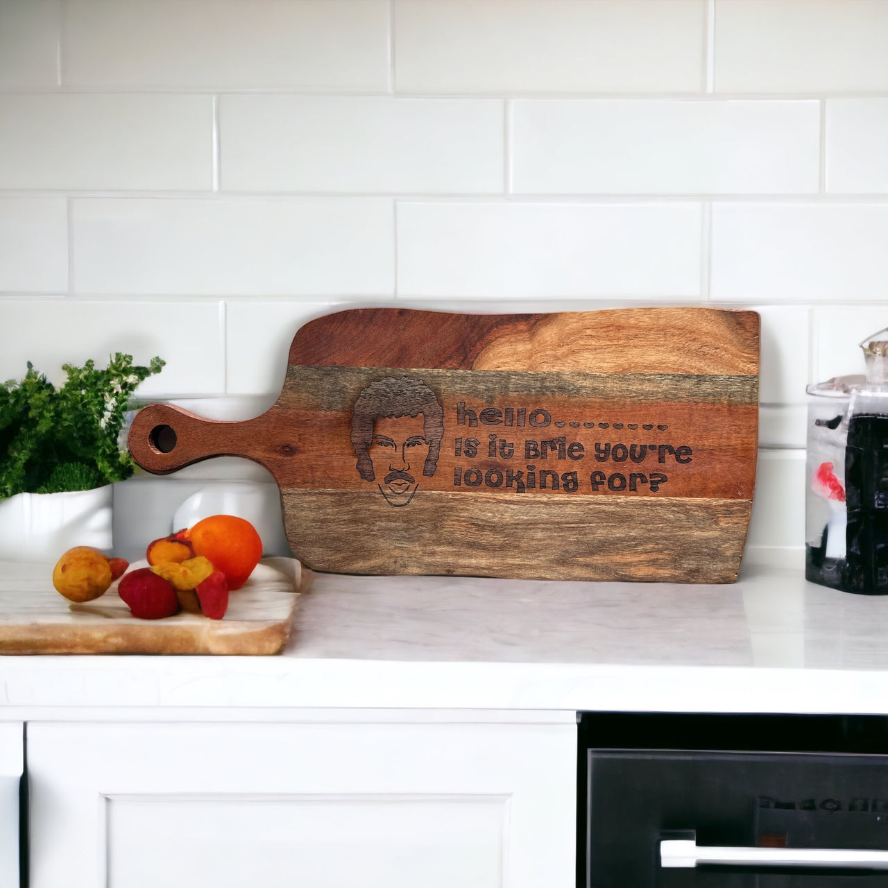 Rectangle Wooden Serving Board with handle - Hello... Is it brie you're looking for?