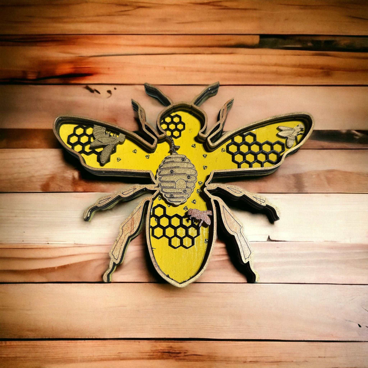 3D Layered Wall Art - Bee - Unicorn Fart Productions