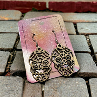 Thumbnail for Wooden Handmade earrings crafted from sustainable timber - Skulls 1