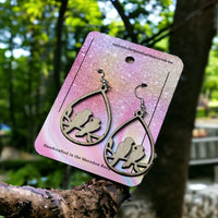 Thumbnail for Wooden Handmade earrings crafted from sustainable timber - Birds 005