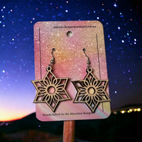 Thumbnail for Wooden Handmade earrings crafted from sustainable timber - Stars 3