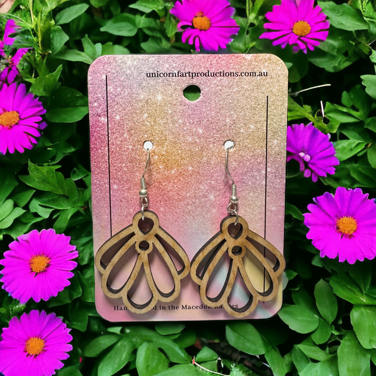 Wooden Handmade earrings crafted from sustainable timber - Nature 011