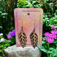 Thumbnail for Wooden Handmade earrings crafted from sustainable timber - Nature 008