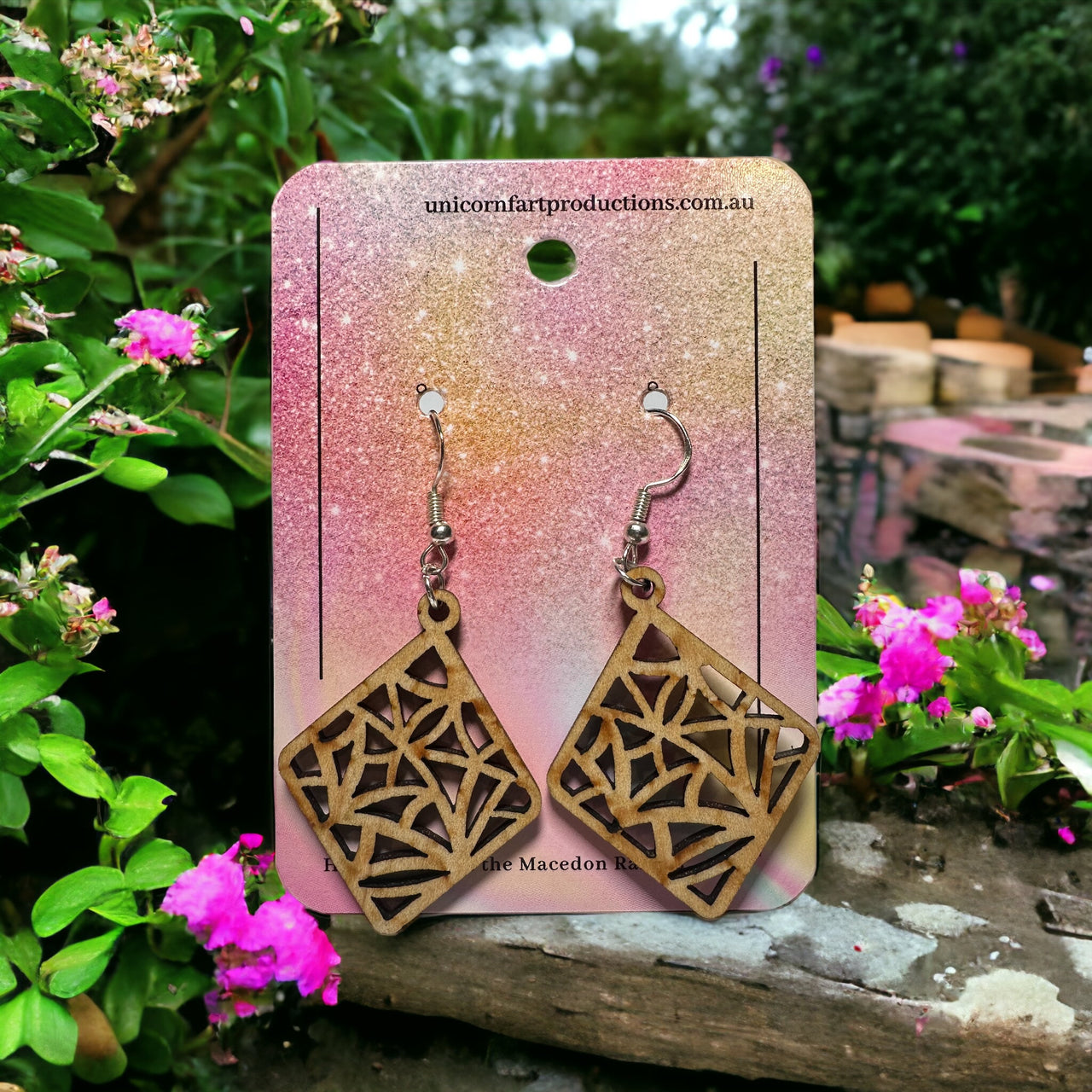 Wooden Handmade earrings crafted from sustainable timber - Nature 007