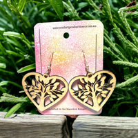 Thumbnail for Wooden Handmade earrings crafted from sustainable timber - Trees 1 - Unicorn Fart Productions