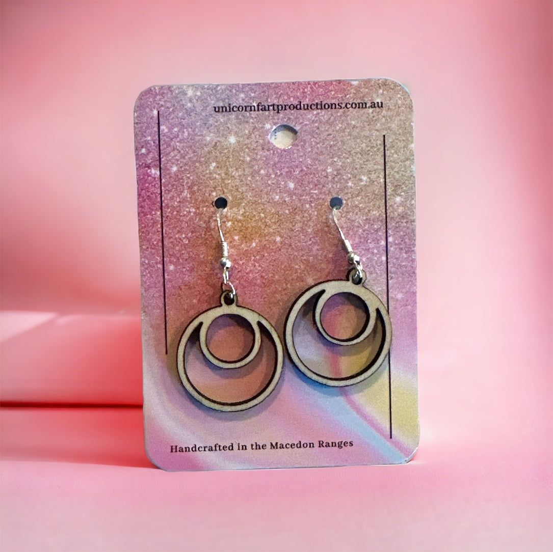Wooden Handmade earrings crafted from sustainable timber - Hoops