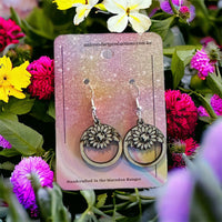 Thumbnail for Wooden Handmade earrings crafted from sustainable timber - Sun Flowers