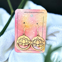 Thumbnail for Wooden Handmade earrings crafted from sustainable timber - Lotus Circle
