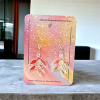 Thumbnail for Acrylic handmade earrings  - Sparkle Leaves