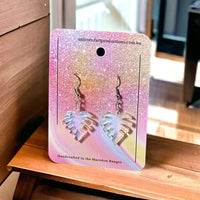 Thumbnail for Acrylic handmade earrings  -  Colour Changing Leafs Small - Unicorn Fart Productions