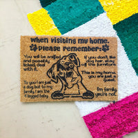 Thumbnail for Door Mat - When visiting my home - Please Remember