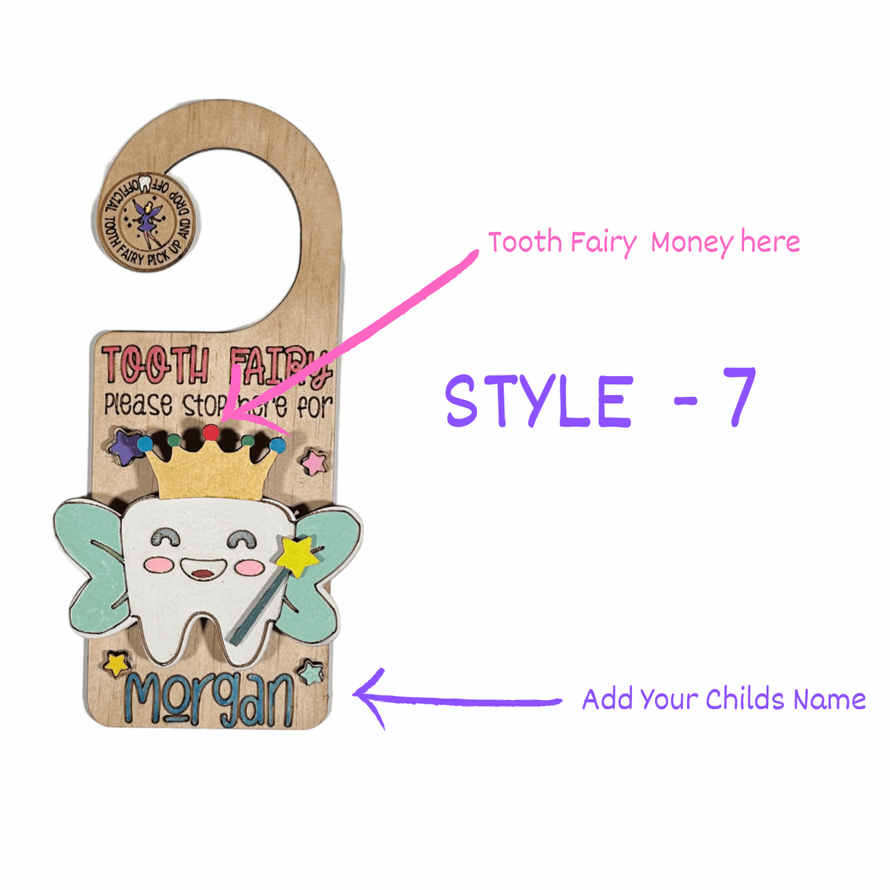 Customised Tooth Fairy Door Hanger - Unicorn Fart Productions