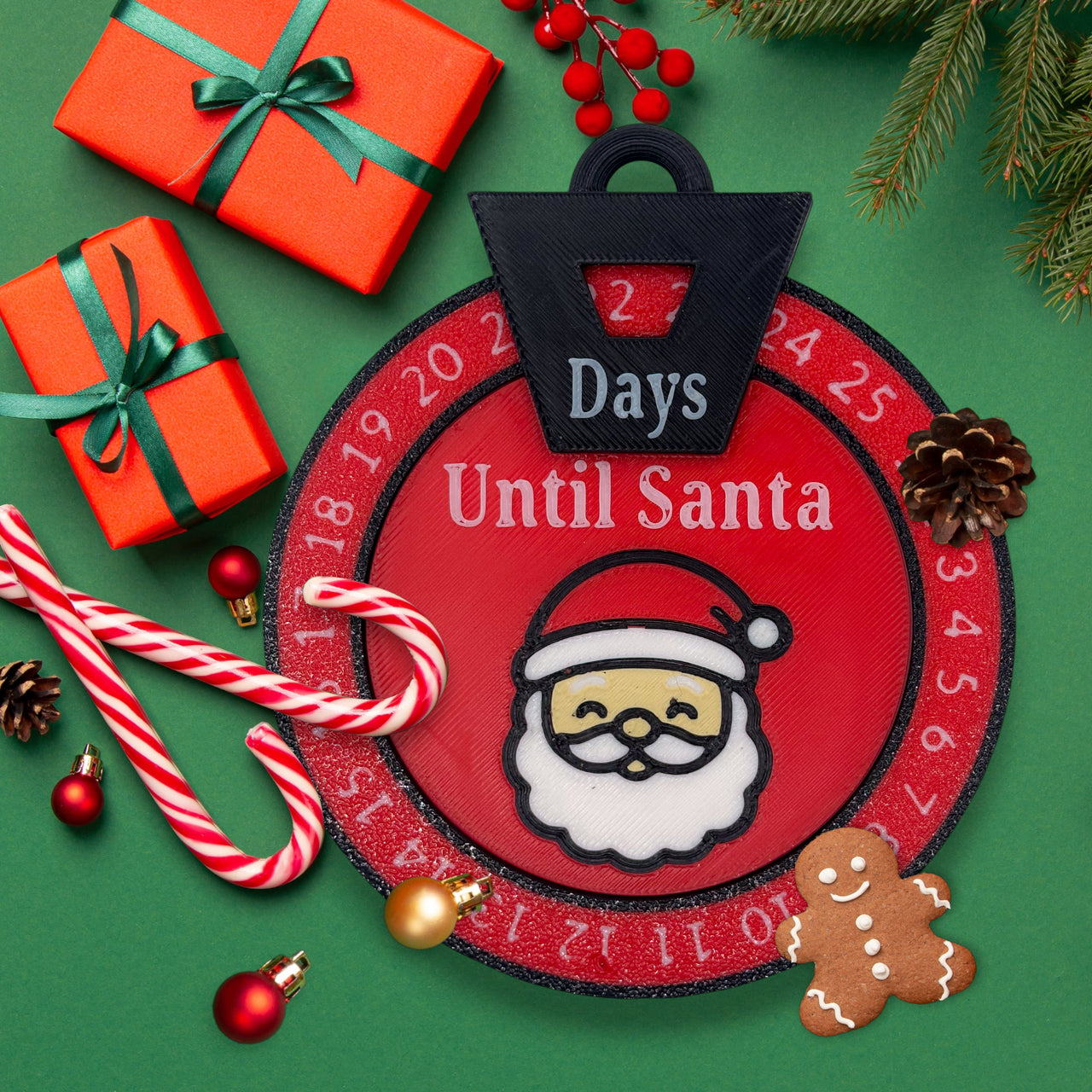 Santa Countdown Ornament - Unicorn Fart Productions