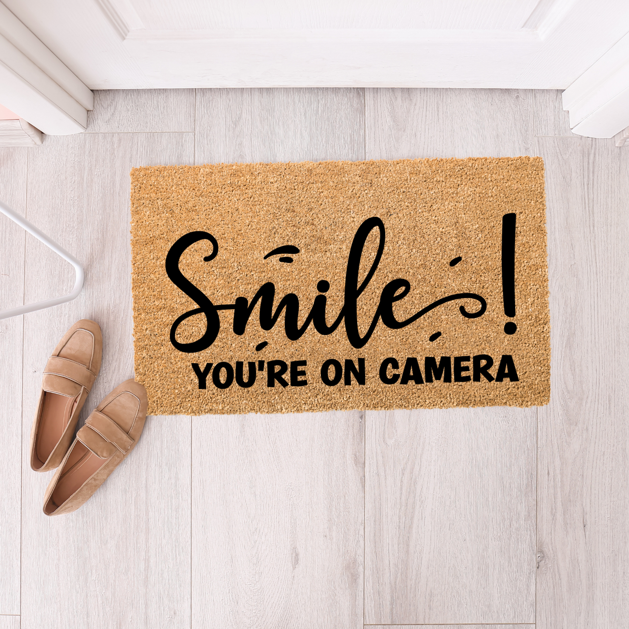 Smile your on Camera Doormat - Unicorn Fart Productions