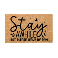 Thumbnail for Stay Awhile leave by 9 Doormat - Unicorn Fart Productions