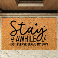 Thumbnail for Stay Awhile leave by 9 Doormat - Unicorn Fart Productions